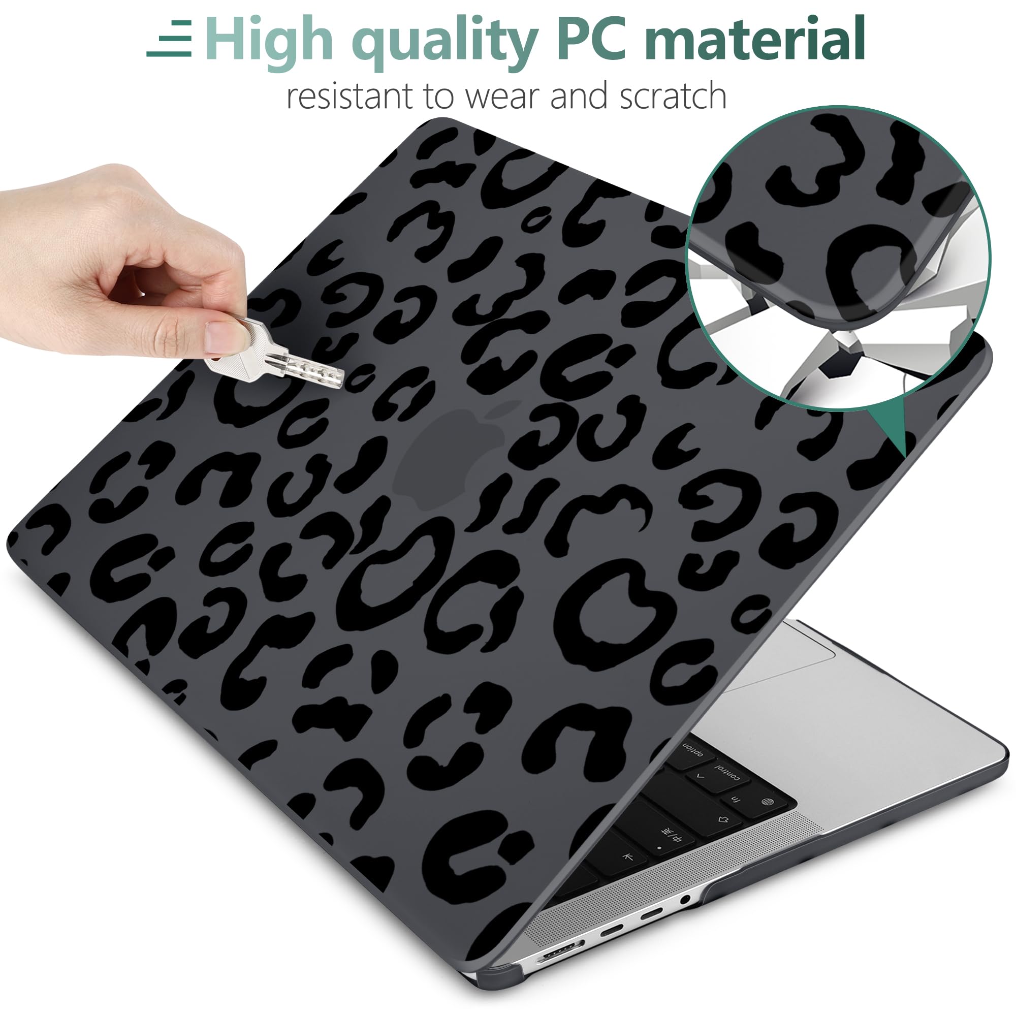 TWOLSKOO Shadow Leopard Custodia per MacBook Pro 14" M1-M4 M5 2021-2026