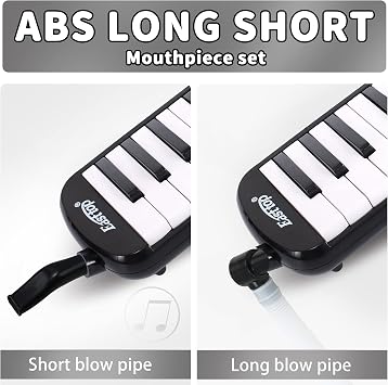 East Top 32-Key Professional Mouth Melodica Keyboard Organ - Adults, Students & Kids - Black