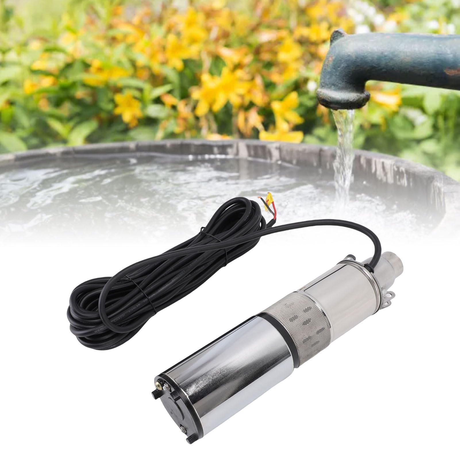 Pompa Sommersa Solare 12V 220W 30m 0,2m³/h Acciaio Inossidabile