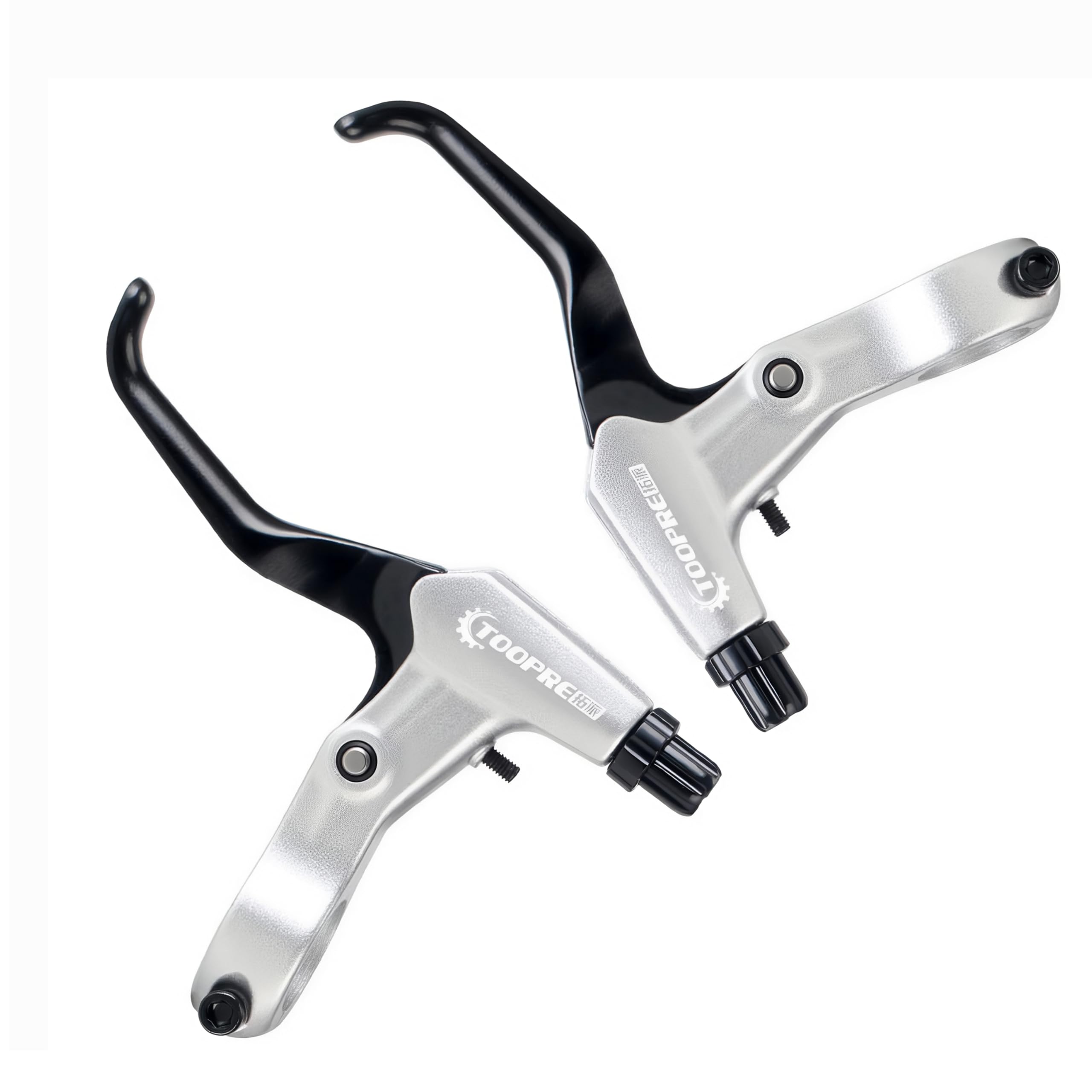 1 Pair Bicycle Brake Levers Aluminum Alloy Bike Brake Handles, Universal Brakes Levers for MTB/BMX Mountain Road Bike, 2.2cm Diameter (Sliver)