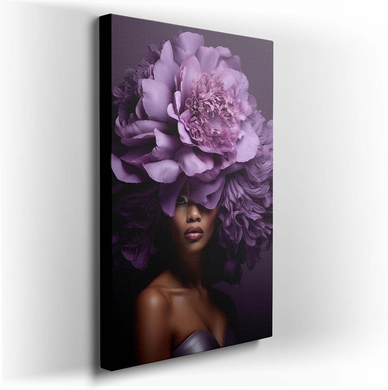 Canvas for Living room. Blossoming Mystery: Unveiling Beauty Behind the Floral Veil, 27 x 18 inch Canvas Wall Art - Contemporary Masterpieces - Botanical Home Decor - 69x46 cm (27x18 inch)