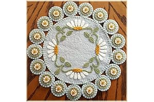 OTR Felt Summer Breeze Penny Rug Kit - Pre-Washed Wool Applique Kit with Flower Pattern