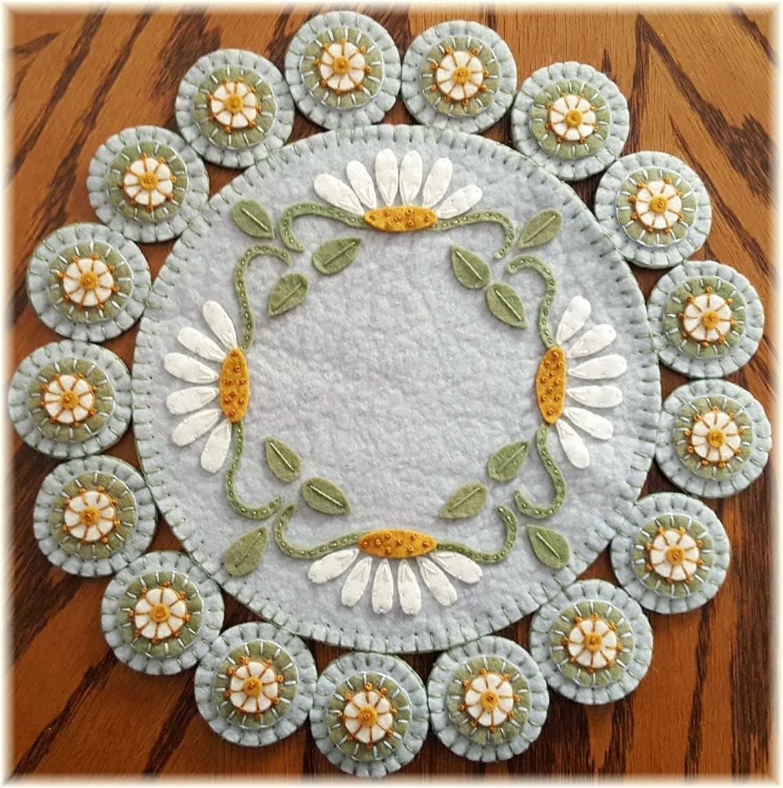 OTR Felt Summer Breeze Penny Rug Kit Pre Washed Wool Applique Kit Flower Pattern
