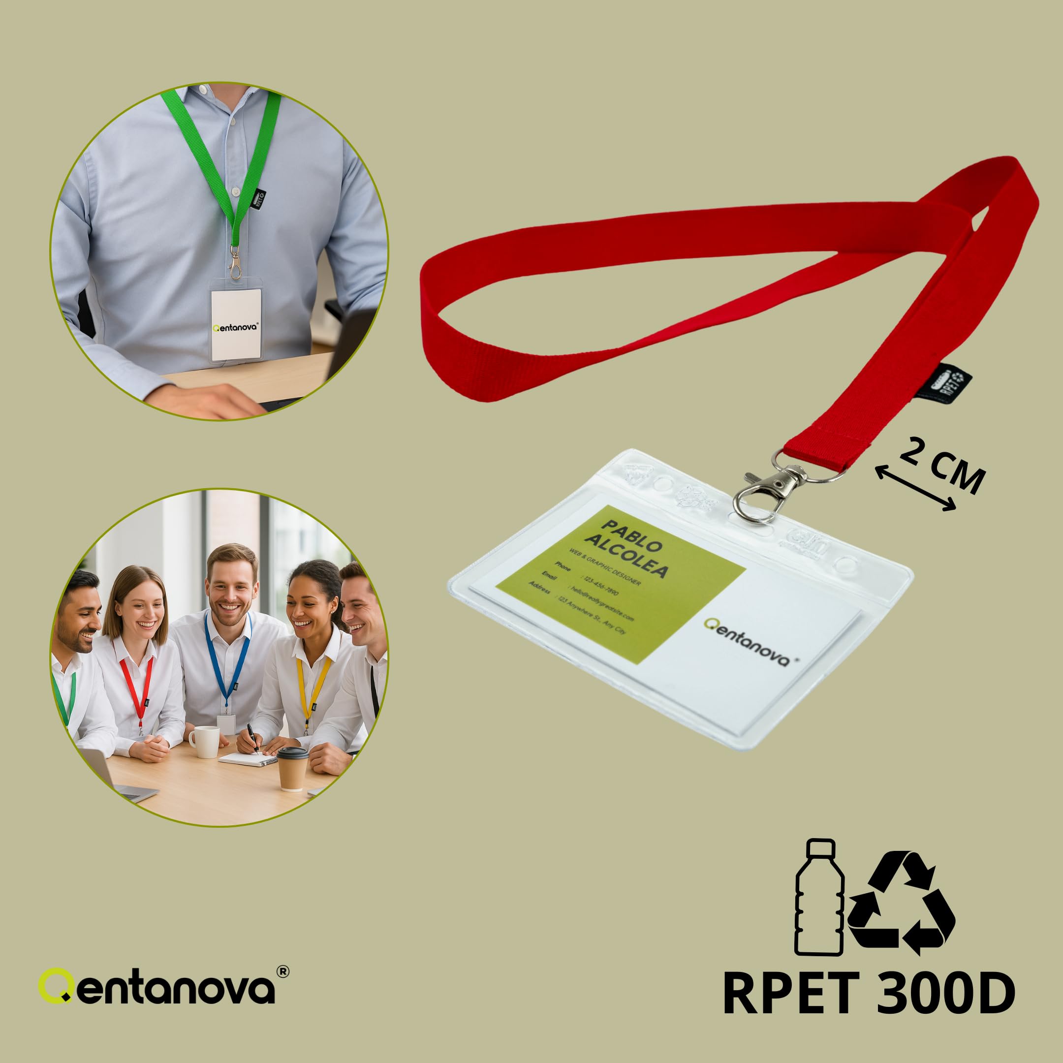 50 lanyard reciclado acreditaciones colgantes credenciales badge holder cinta porta credenciales
