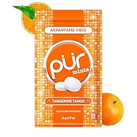 Vista 15 de PUR Caramelos de menta Sin aspartame Hechos con xilitol Caramelos naturales con sabor a Mandarina Tango, sin azúcar, veganos, sin gluten