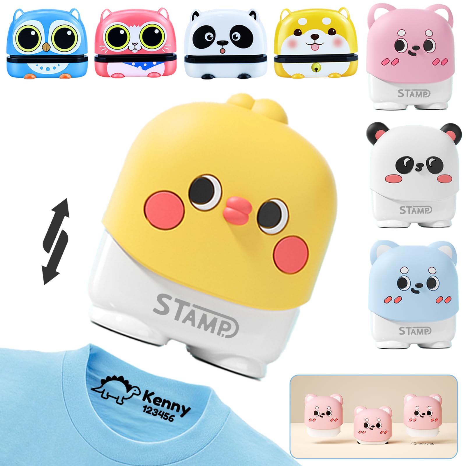 Sello Ropa Niños Personalizado, Sello Personalizado para Ropa de Niños - Marcador de Nombre Resistente al Agua, Etiquetas Infantiles Textiles con Variedad de Estilos e Iconos (Pet)