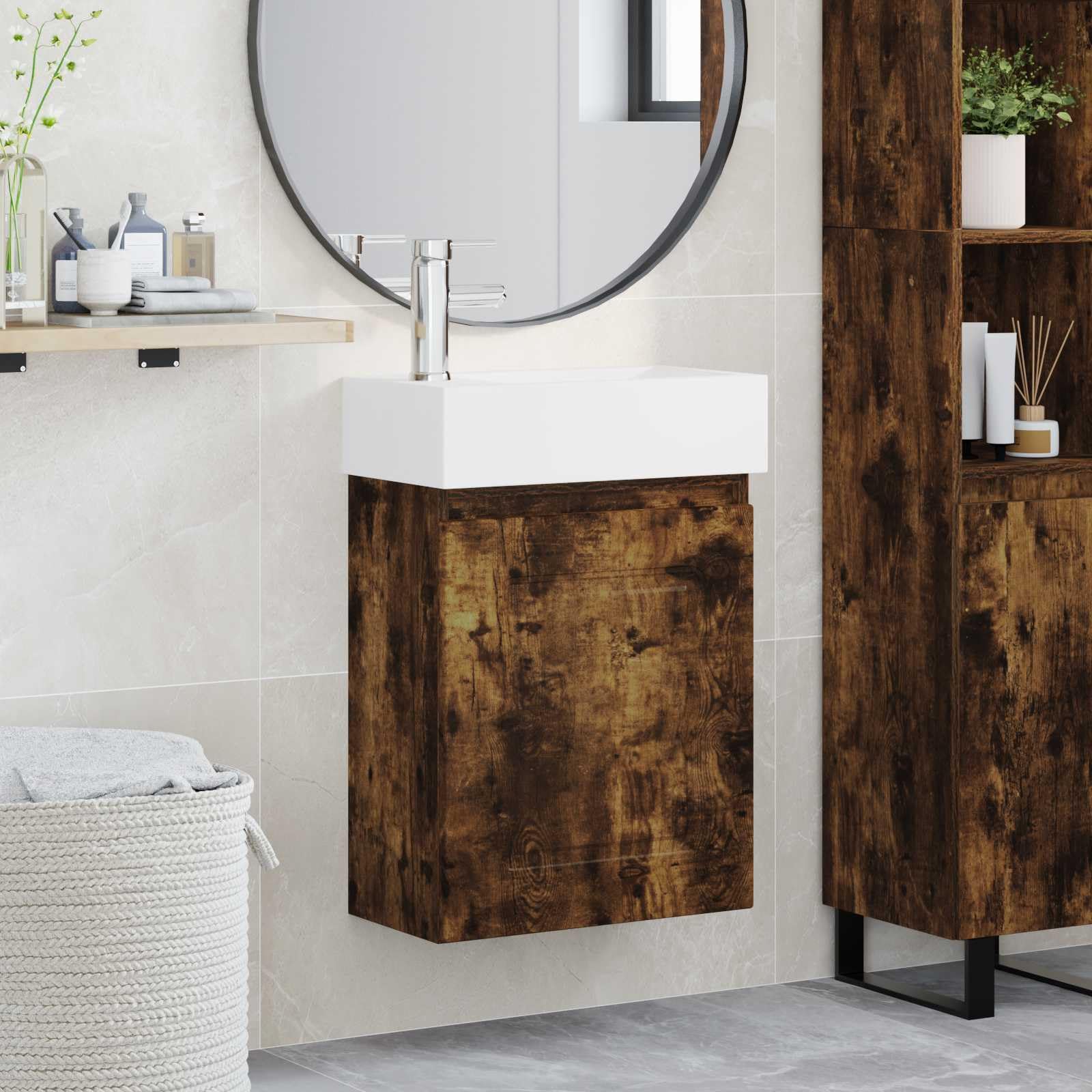 Mueble de baño colgante para optimizar aseos pequeños con elegancia