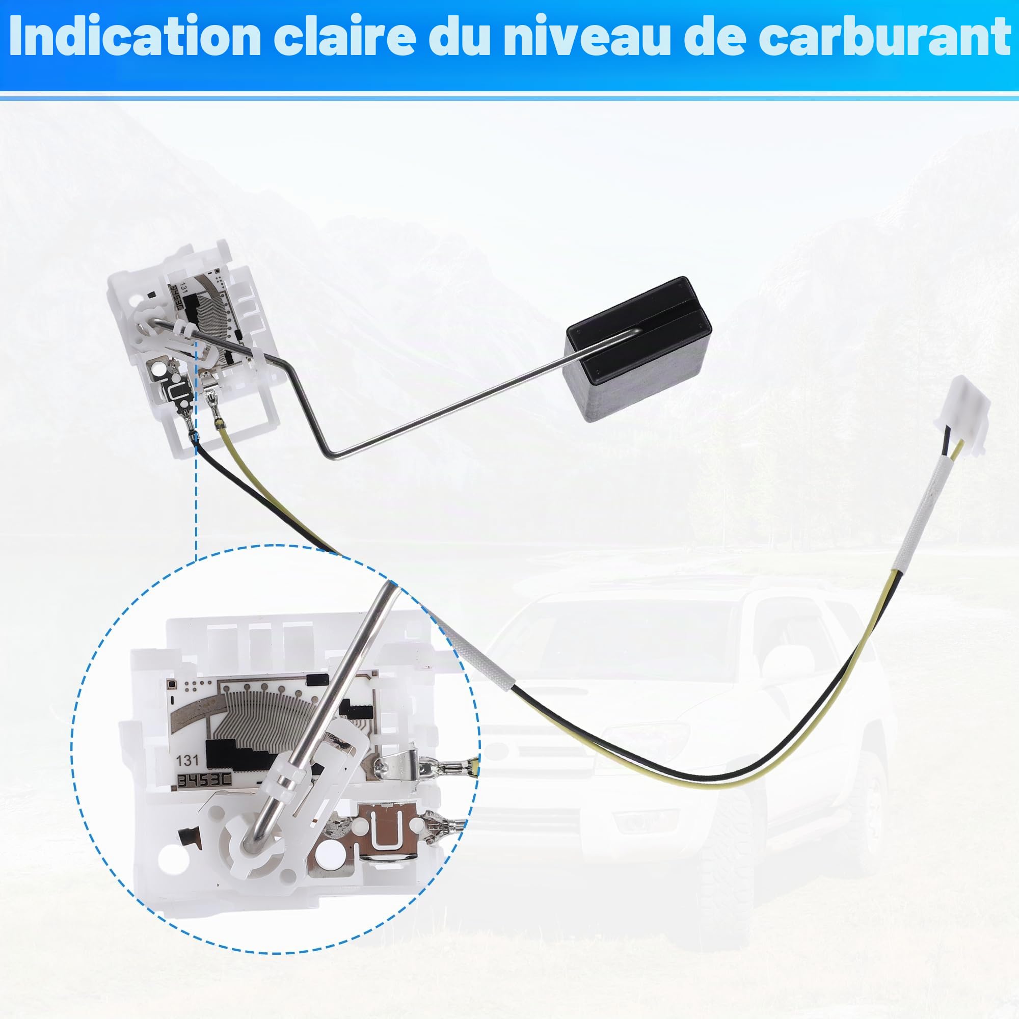 QUARKZMAN Jauge Flotteur Réservoir Carburant Pour Honda Civic 2006-2011 | Plastique Et Métal, Noir, Blanc, Argent, 18x13.5x6cm, Mesure Niveau Carburant, Indication Claire, Non OEM