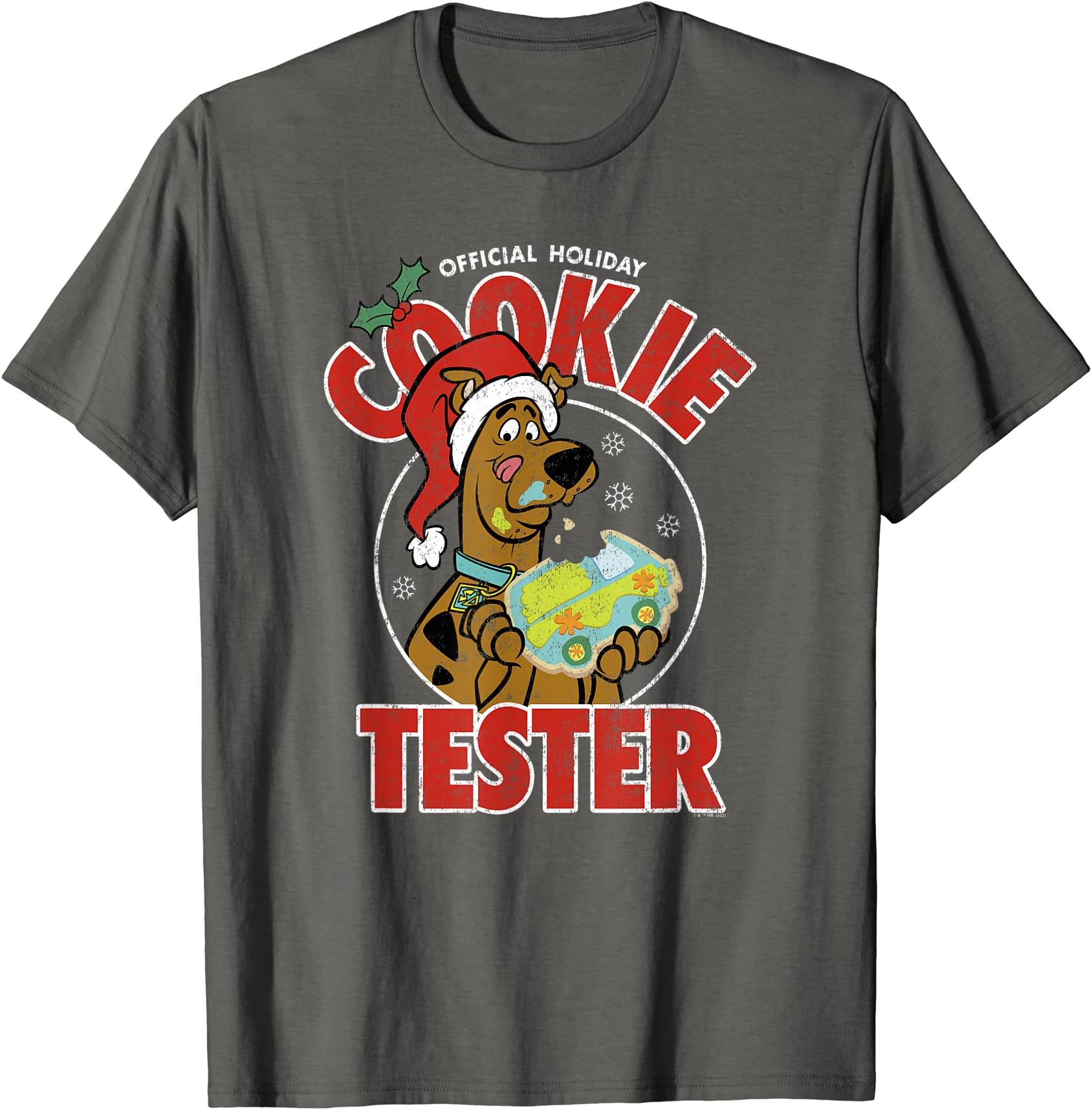 Scooby-Doo!Scooby-Doo Unisex-Adults Grey Cartoon Christmas Graphic T-ShirtOEKO-TEX STANDARD 100