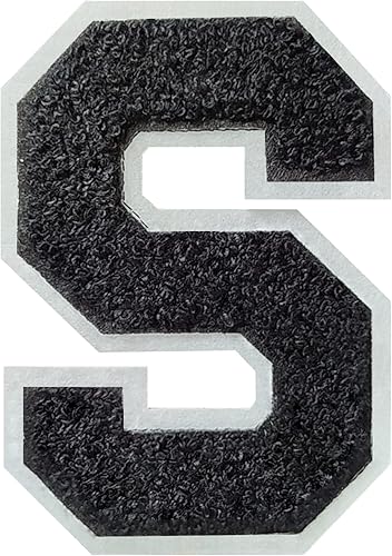 Miniatura 79 de 2 parches de letras de felpilla termo-adhesivas de 4.5 pulgadas, parches de letras universitarias con puntada de felpilla roja/blanca para ropa (H)