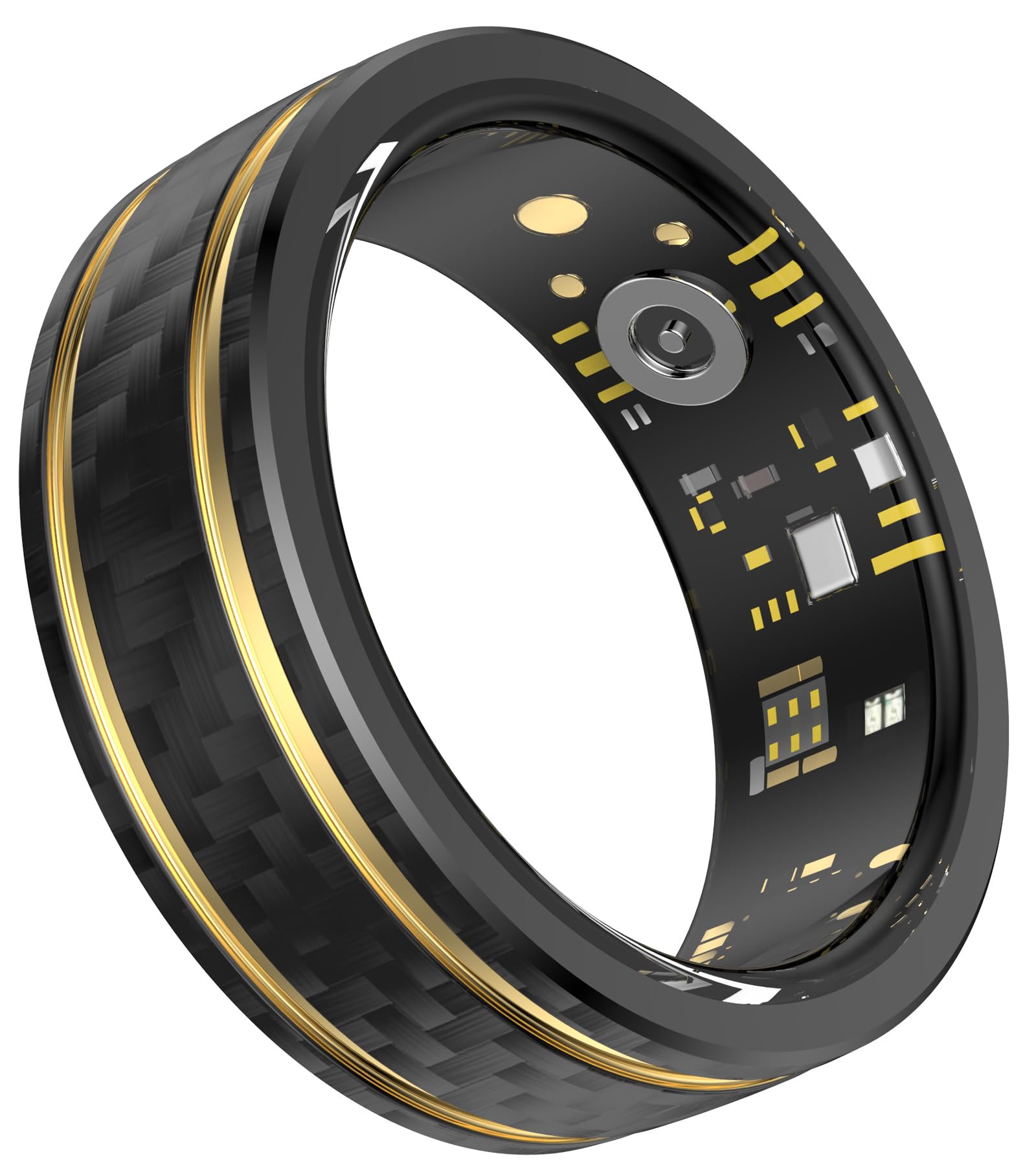 Smart Ring for Men Blood Pressure Monitor Fitness Ring with Heart Rate Monitor Health Ring Sleep Tracker Pedometer Calories Step Counter Waterproof Activity Tracker Compatible with iOS Android Phones