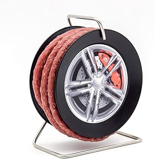 WURSTBARON® Wurstfelge - Snack Wurst Mini-Kabeltrommel auf Felge - 3,5 Meter Wurst nach Krakauer Art - 240 g