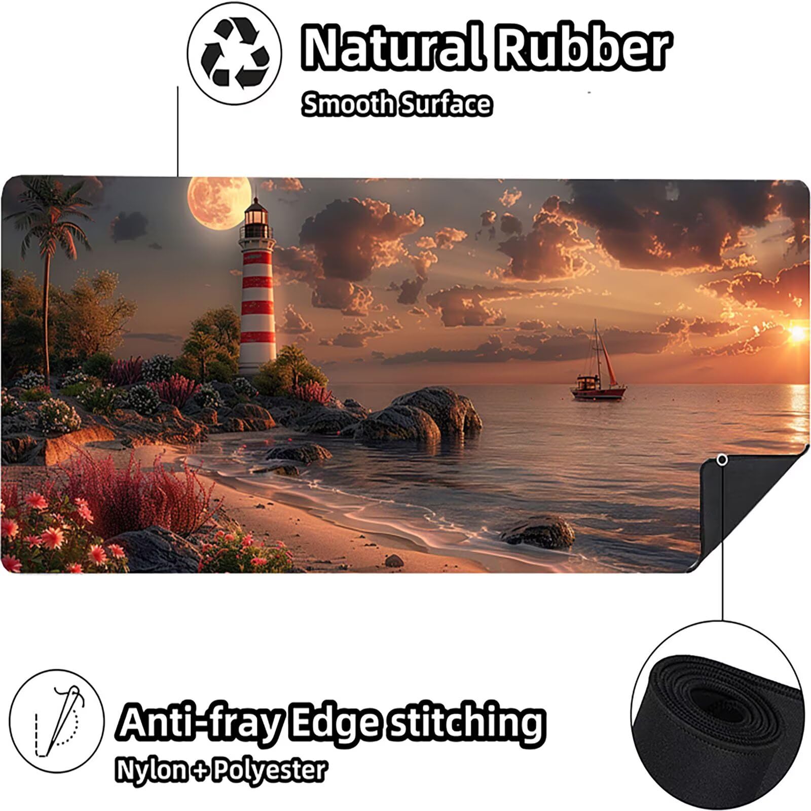 Tappetino Mouse XXL 1500 x 800 mm, Tappetino Mouse Spiaggia, Gaming Mousepad Migliorare la Velocità e la Precisione, Mouse Pad con Base in Gomma Antiscivolo, Ufficio Accessori Gaming, Verde Y-5483