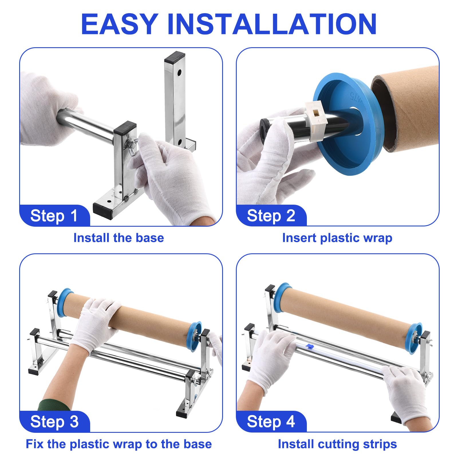 PATIKIL 17" Estensibile Avvolgi Erogatore Estensibile Pellicola Erogatore Scrivania Inossidabile Acciaio con 4pz Pellicola Slide Taglierina per 40cm Estensibile Avvolgibile