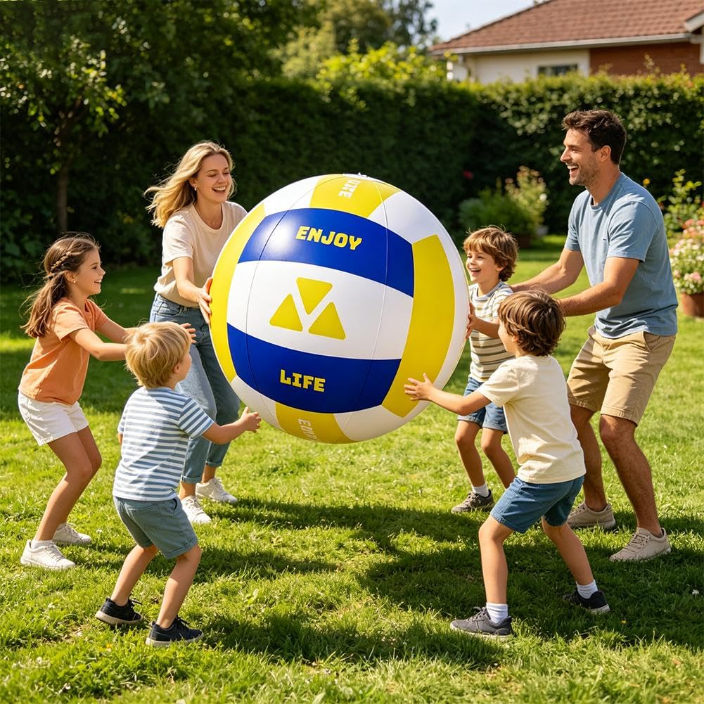 Pallone da spiaggia gonfiabile gigante, 99 cm, in PVC extra spesso, per bambini e adulti, pallone da calcio galleggiante per parco acquatico all'aperto, campeggio, cortile e giochi di squadra