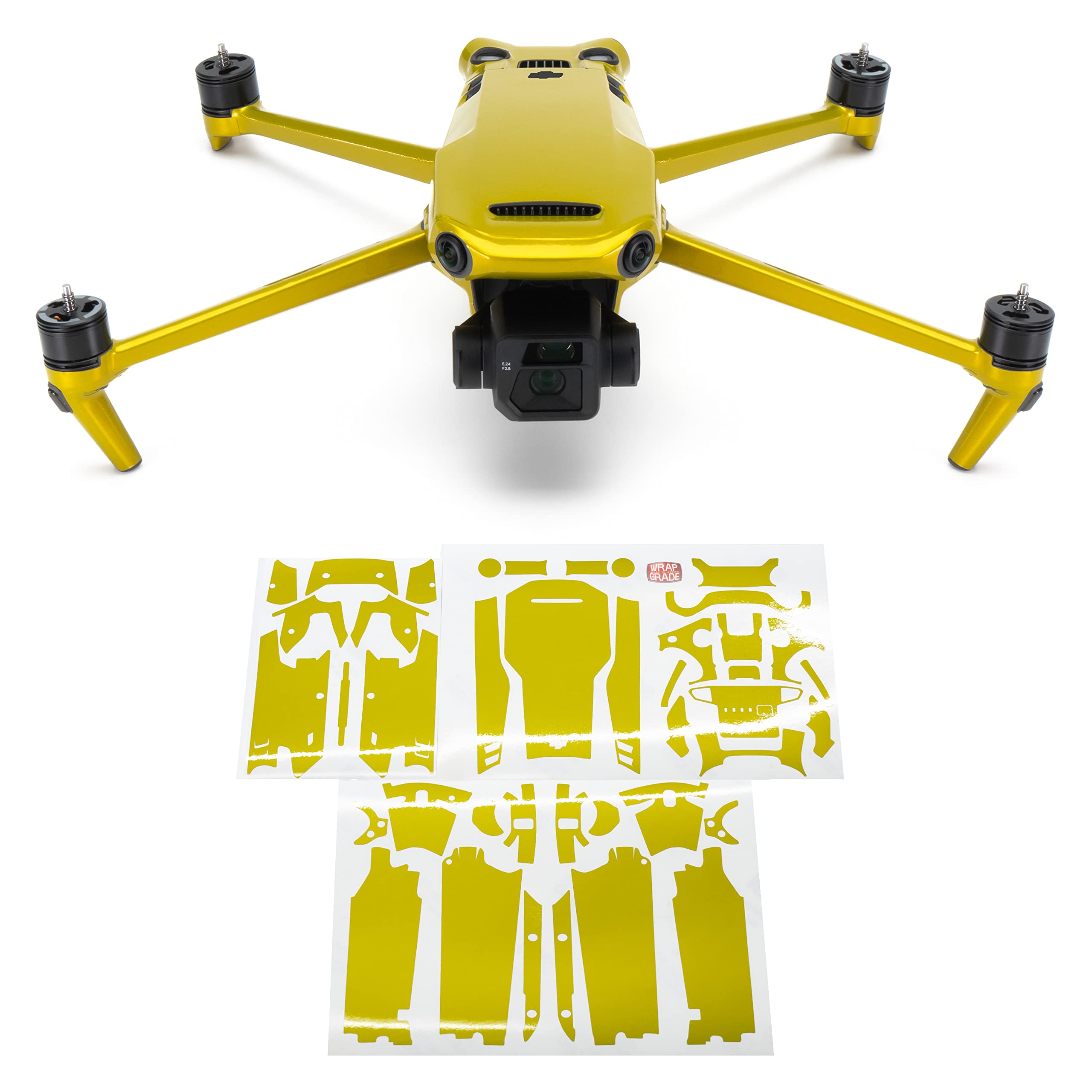 WRAPGRADE Full Skin Stickers for DJI Mavic 3 / Mavic 3 Classic (LIMONCINO Yellow)