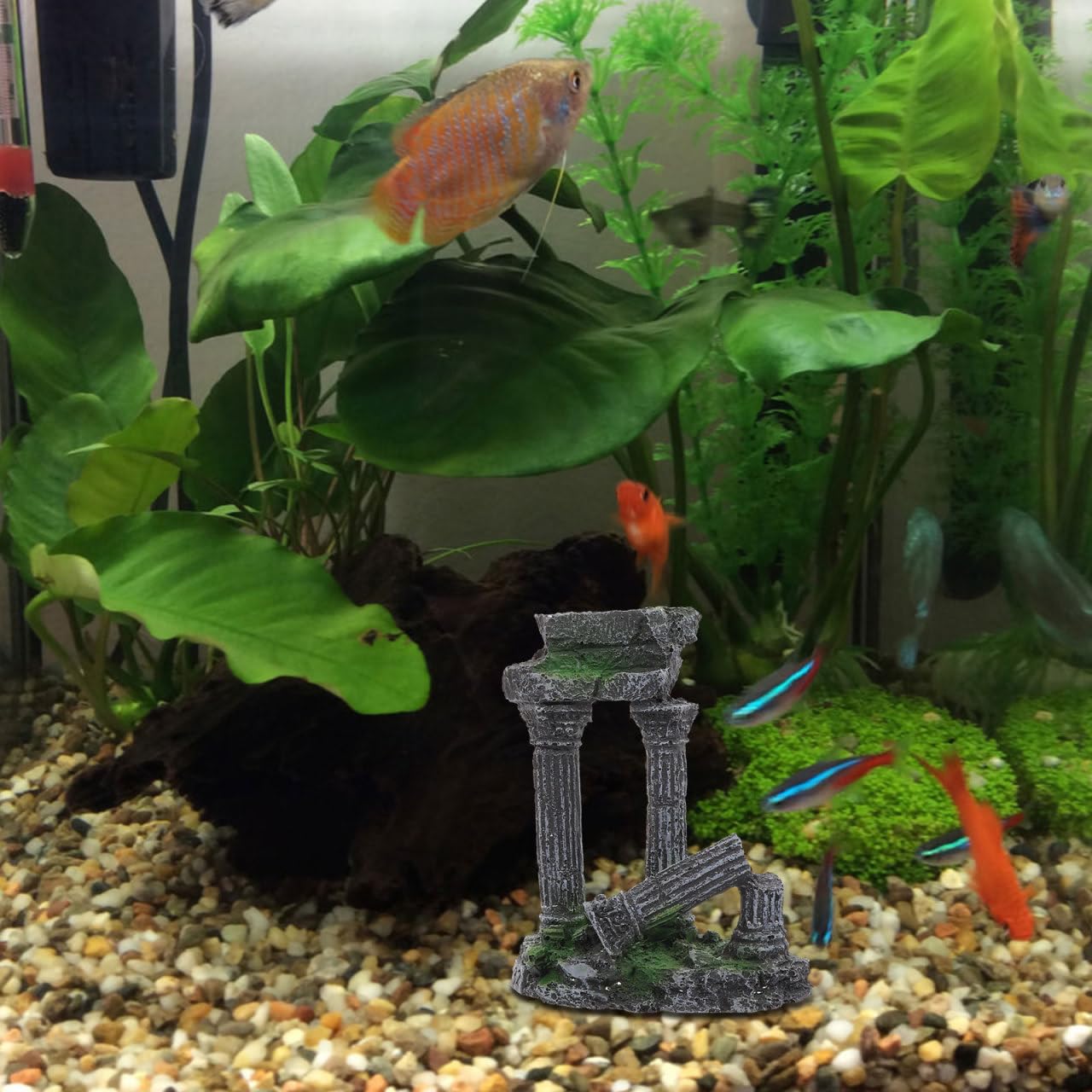 balacoo Imitation classique colonne romaine poisson caché grotte résine paysage artisanat aquarium colonne romaine paysage ornement aquarium ornement aquarium aquarium ornement paysage ornement
