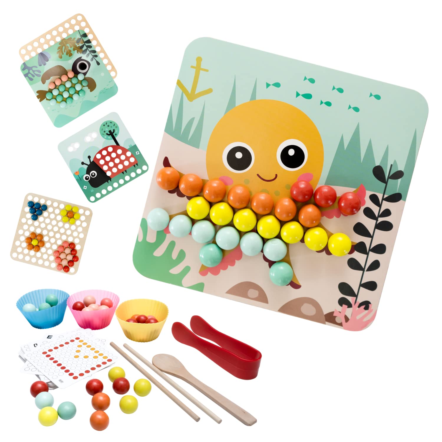 Cubelelo Beads On The Board Puzzle | Color Matching & Sorting Hand Brain Training | Creative & Recreational Learning Wooden Game For Children Kids Boys & Girls Ages 3 Years & Up (B0BV2HLSDF) Amazon Price History, Amazon Price Tracker