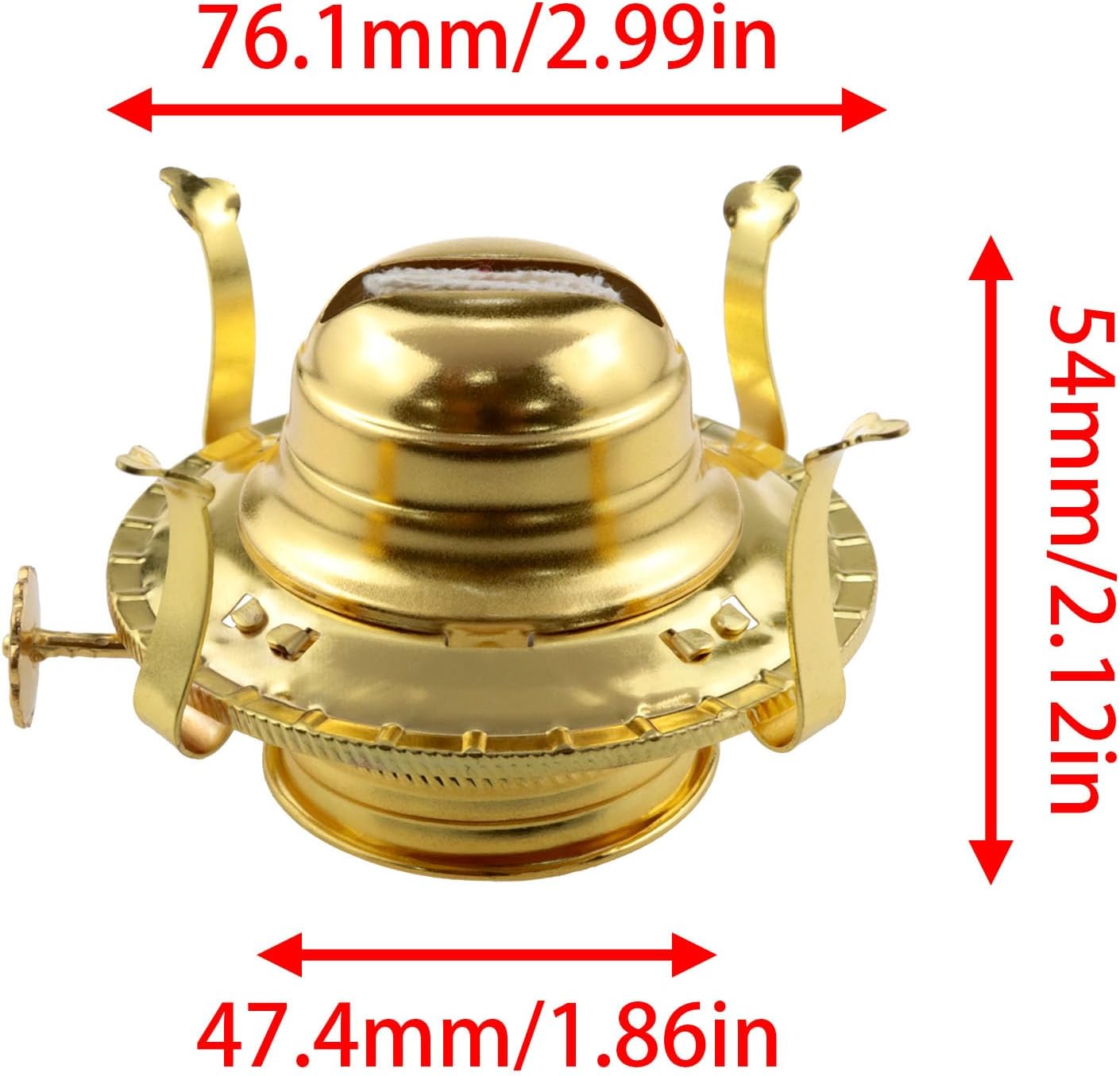 Lovelysp Oil Lamp Burner #2 Size Brass Plated Burner Brass Kerosene Oil Lamp 1PCS