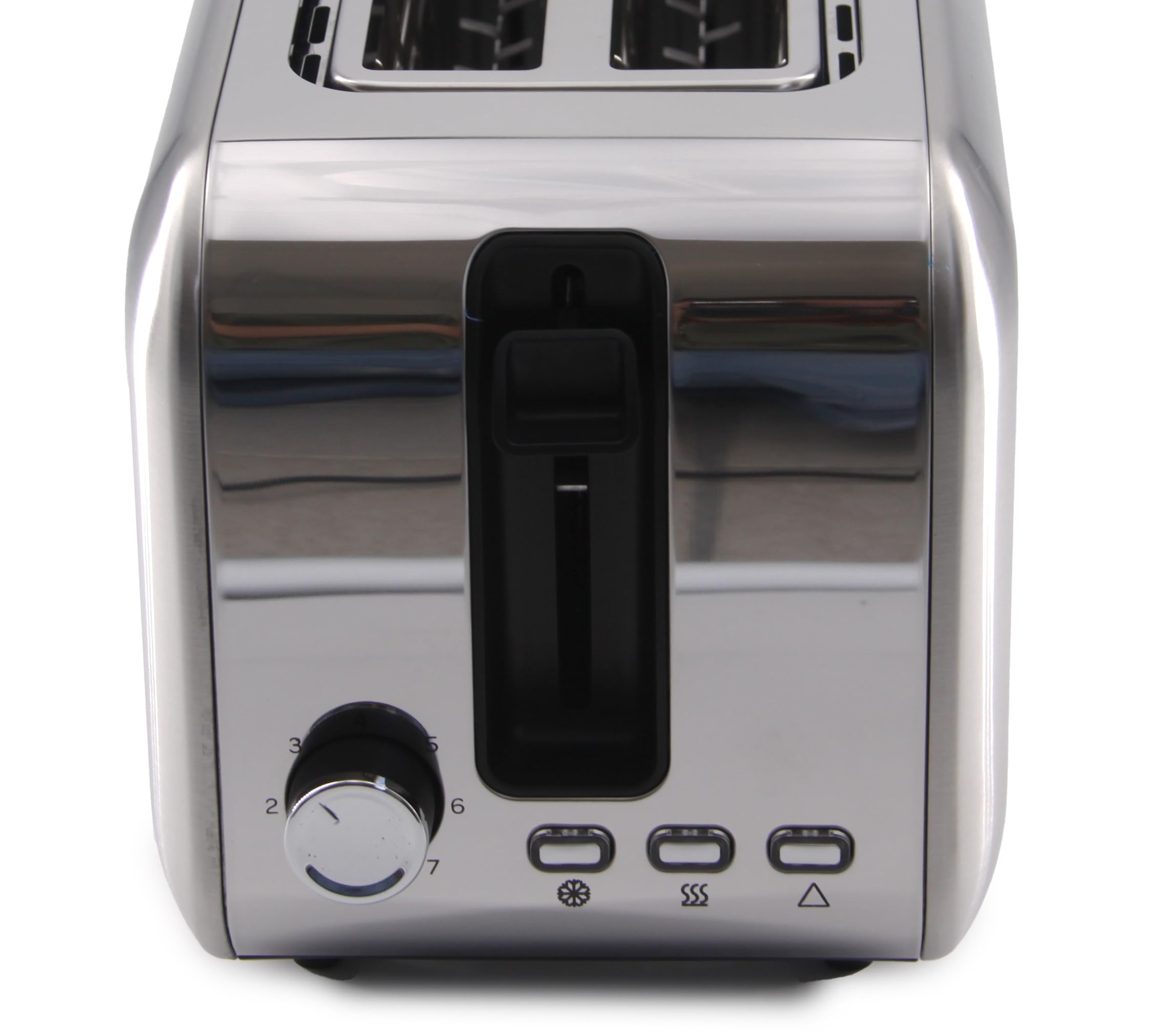 LITTLE BALANCE 8697 Dual Inox, Grille pain Toaster, 2 fentes longues pour 4 tranches de pain, Tiroir Ramasse-miettes, 1450 W, Tout Inox