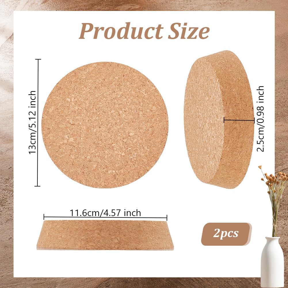 OLYCRAFT 2Pcs Large Cork Stoppers Tapered Cork Plugs 4.6-5.1 Inch Wooden Tapered Corks Stopper Glass Jar Wine Bottle Lids Natural Soft Wood Replacement for Kitchen Wedding Favor Canning - 2.5cm Thick image 2