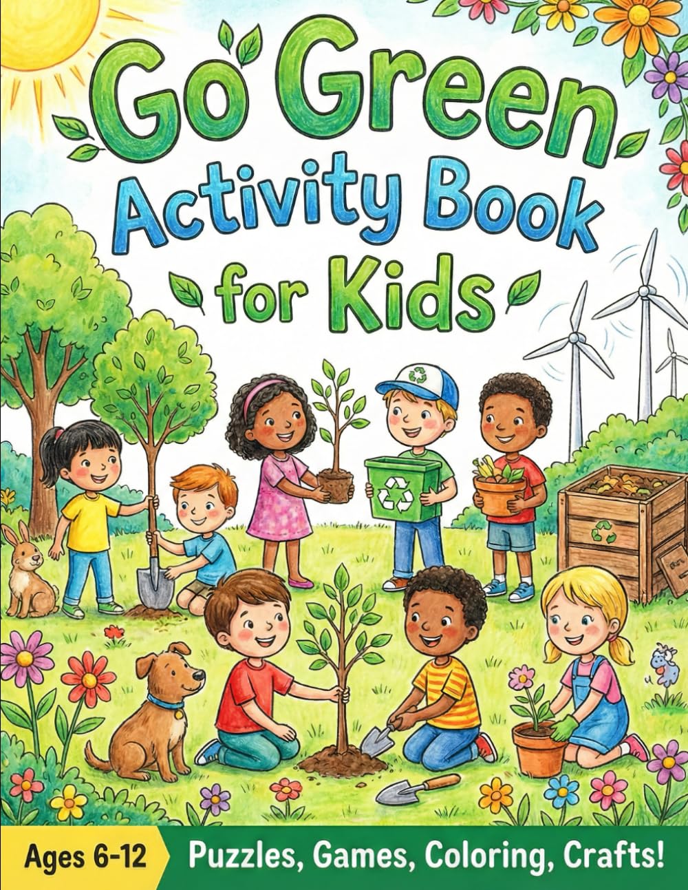 Earth Day Activity Book for Kids: Go Green: Fun & Educational Puzzles, Coloring Pages, Mazes, Word Searches & Eco Games to Celebrate Our Planet