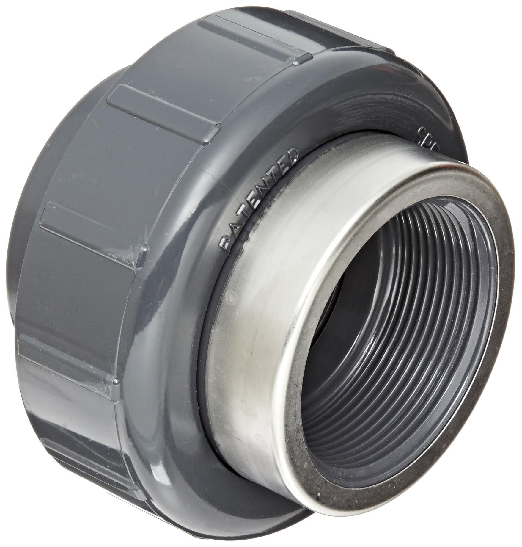 Accesorio for tubería de PVC serie 8059-SR, unión con junta tórica de Viton, cédula 80, gris, casquillo de 1-1/2" x hembra NPT reforzada de acero inoxidable,Material Confiable(1 Inch)
