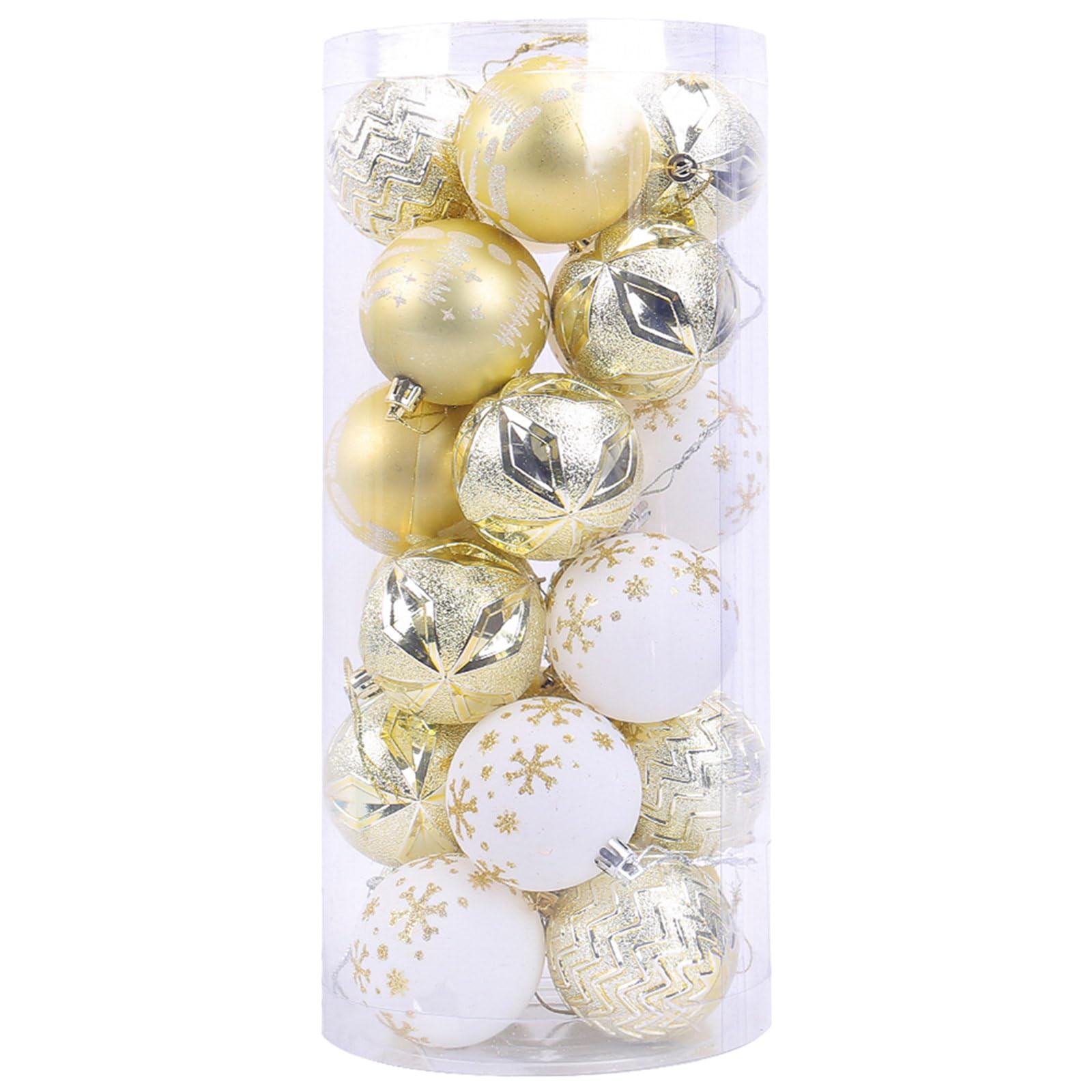 carotoe Practical Christmas Sphere Decoration Elegant Christmas Tree Baubles with Festival Paint Designs Portable Hangings Sturdy Baubles