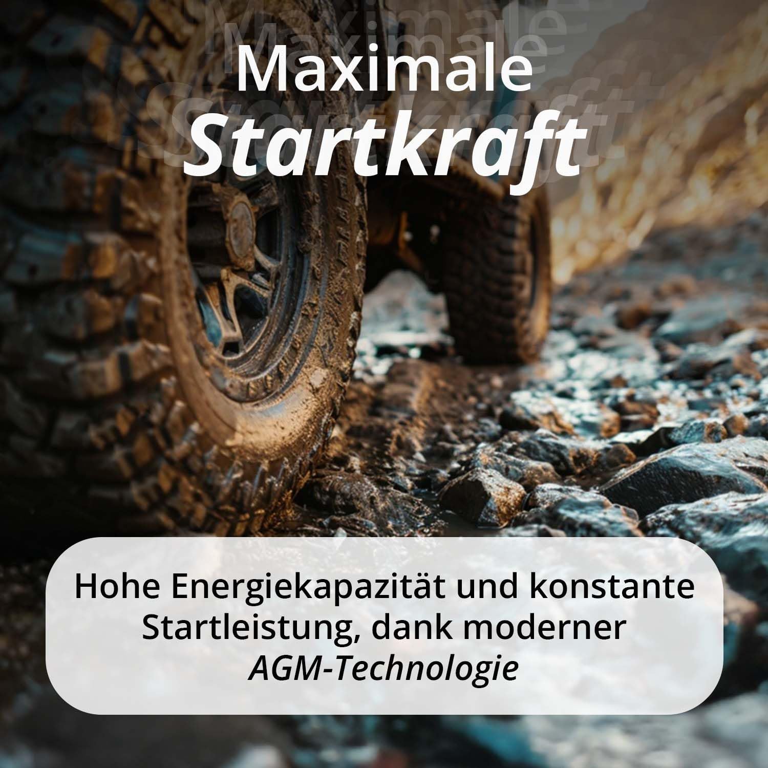 HeyVolt Autobatterie 12V 80Ah 800A/EN AGM Start-Stop, Standheizung geeignet | Starterbatterie, absolut wartungsfrei