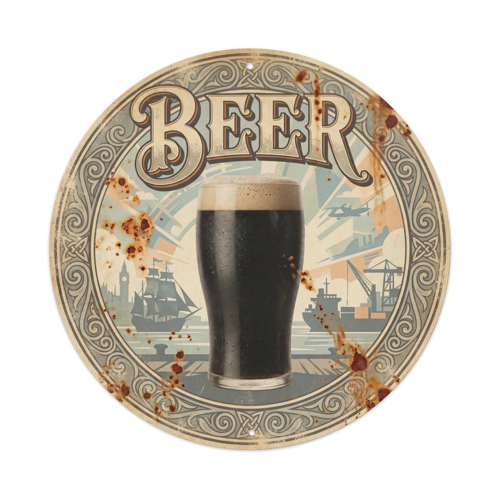 Celtic Craft Beer Foam Mug Brew House Market Travel Metal Tin Sign