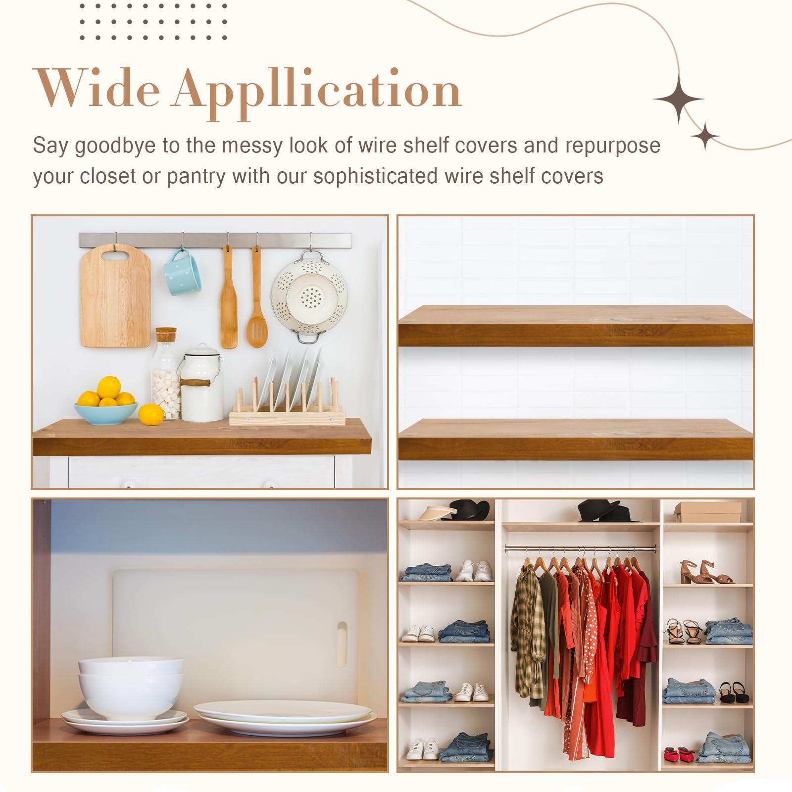 Snapklik.com : Hoolerry 1 PC Wire Rack Covers 12 X 24 Inch Wood Shelf ...