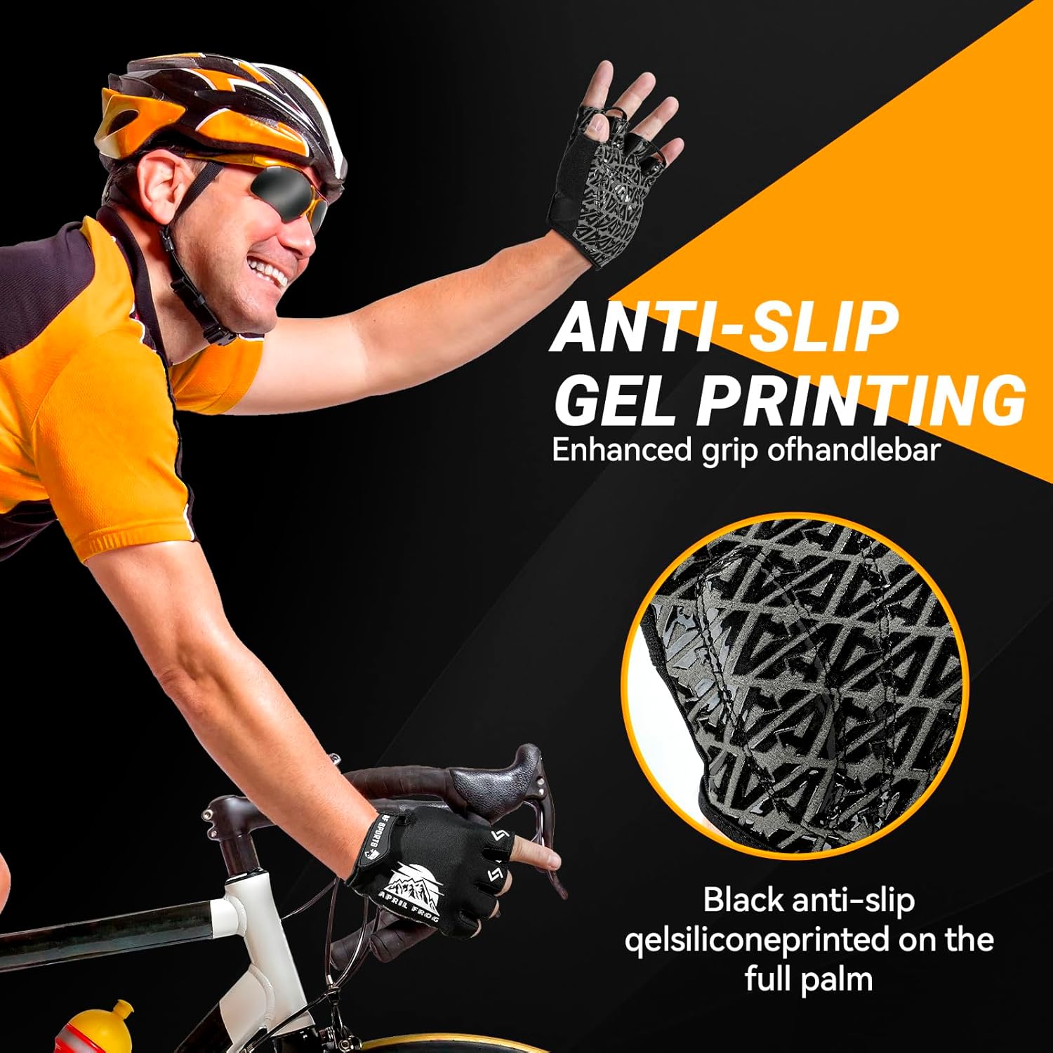 Bike Cycling Sports Gloves: Half Finger Bicycle Gloves for Men Women with 5MM Gel Pad - Anti-Slip Exercise Workout Gloves for Gym Motorcycle - Image 4