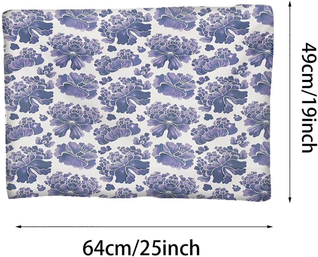 review Violet Blue Thermal Pet Mat Bed Liner Watercolor Painting Style White Backdrop Soft Plush Autumn Winter Thermal Pet Bed Snooze Sleeping for Kittens Puppies Rabbits Floral 19