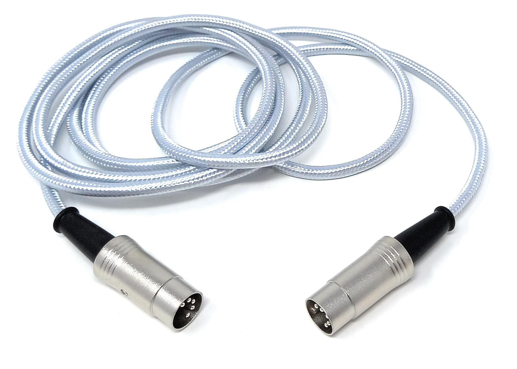 DRUT 1m MIDI 5 Pin DIN Braided Screened Shielded Fully Wired Cable Lead for Midi Audio Equipment White 3.3ft - Image 4