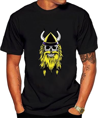 Amazon.com: Men's Skull Tee shirt M Black fashion short sleeves: Clothing