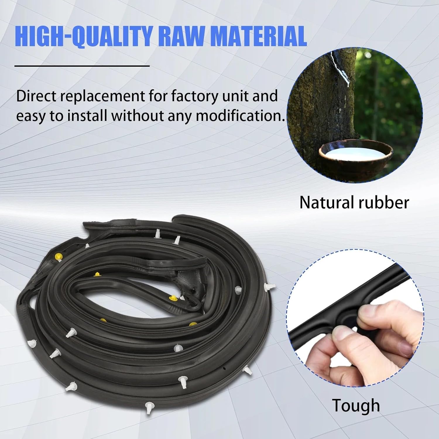 Front Door Weatherstrip Moulding Seal Rubber for Left Right Side Seal Stripping