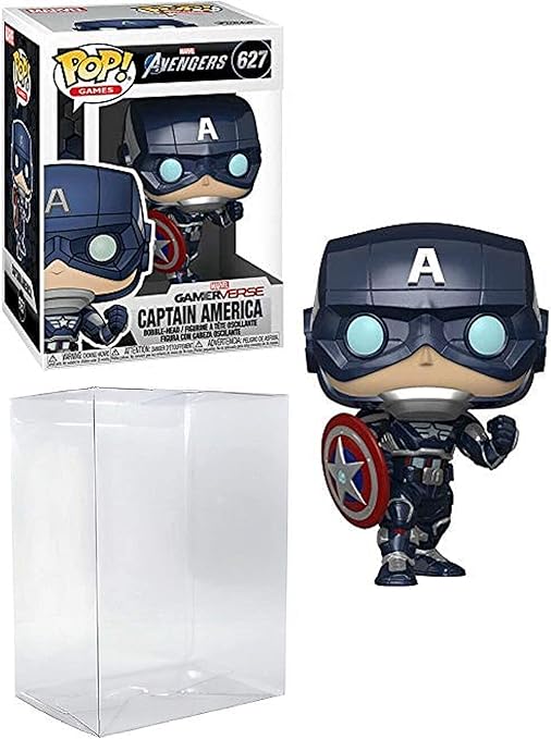 Amazon キャプテンアメリカ 627 ポップゲーム アベンジャーズ ゲーマーバース ビニールフィギュア ディスプレイボックスを保護するecotek プラスチックプロテクター付き おもちゃ おもちゃ