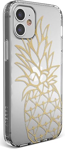 Miniatura 2 de Casely Funda para iPhone 11  Carcasa rígida transparente de piña dorada brillante
