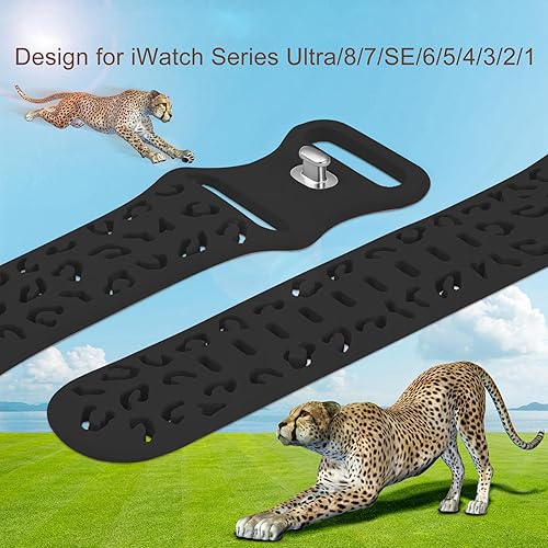 Miniatura 5 de Correa de silicona de leopardo compatible con Apple Watch Band 1.496 in 1.575 in 1.614 in 1.654 in 1.732 in 1.772 in 1.929 in, pulseras deportivas