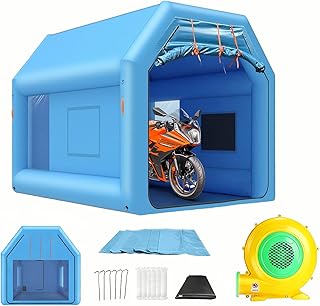 Ziziella 10x8.2x7.2FT Inflatable Paint Booth Portable Paint Booth Spray Paint Tent with Air Filter System & Blower for DIY Spray Car Truck Motorcycle Garage Auto Part Painting