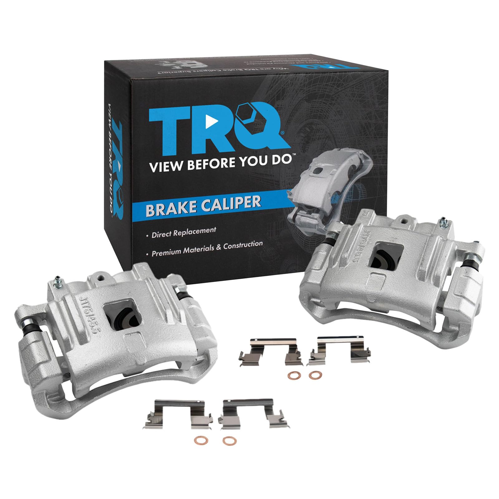 TRQ Front Brake Caliper Set Zinc Coated Brackets Compatible with 2004-2008 Chevrolet Colorado 2004-2008 GMC Canyon 2006 Isuzu i-280 i-350 2007-2008 i-290 i-370