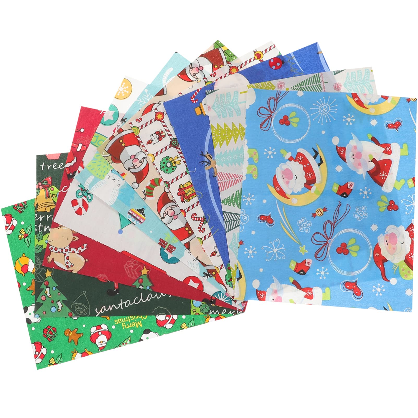 MAGICLULU 10hojas Tela de Algodón Navideña Tela de Patchwork Estampado Floral para Hacer Tú Mismo para Decoración de Navidad y Manualidades DIY
