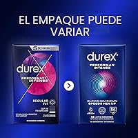 Vista 12 de Preservativos ultrafinos, acanalados, punteados con lubricante retardante, Durex Performax Intense - Preservativos de látex de goma natural, 12