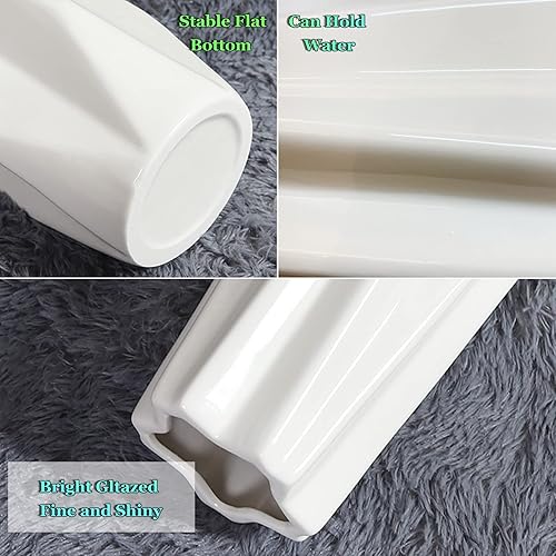 Miniatura 6 de Florero de cerámica decorativo extra grande de 28 pulgadas de alto, parte inferior estable, boca ancha, para arreglos de flores secas, decoración de