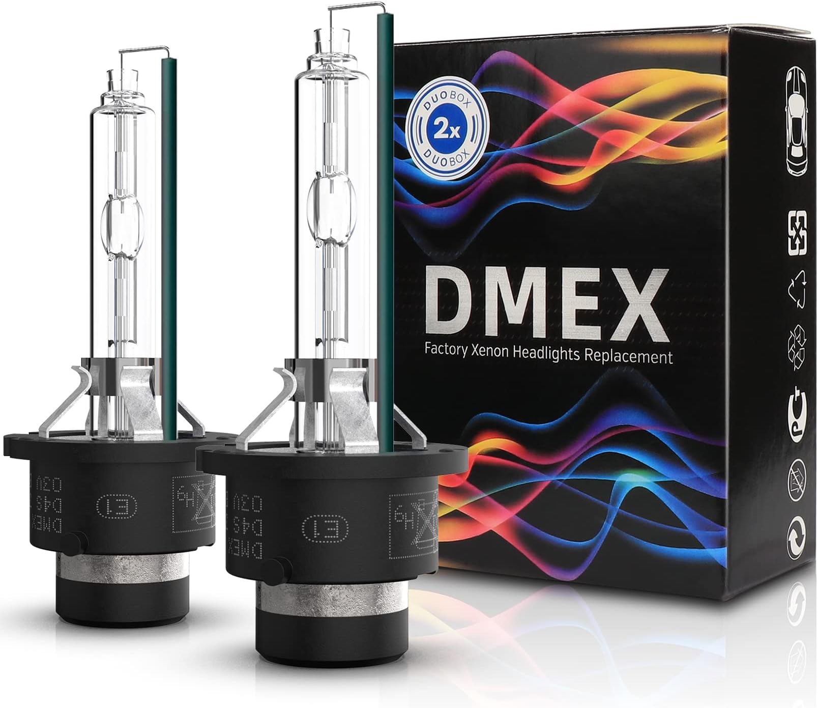 DMEX D4S HID Headlight Bulbs Xenon 35W Replacement 66440 42402 42402WX - Pack of 2, 4300K Warm White (Not fit Halogen Headlamp)