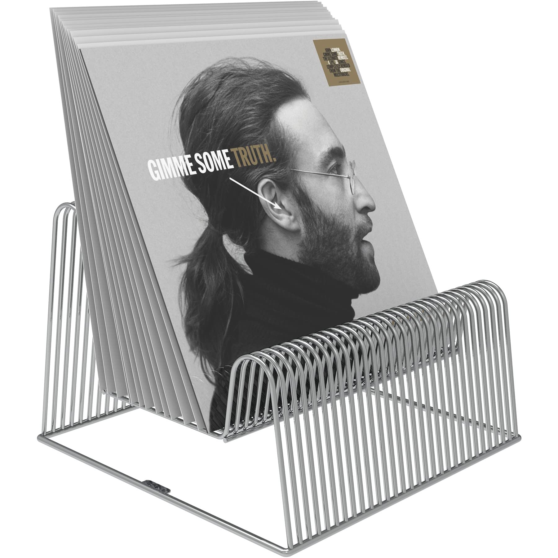 Zomo VS-Rack Wave Vinylständer aus Stahl – 300 x 300 x 220 mm - Chrom - Schallplattenständer für 29–40 LPs – Modernes LP Regal mit Rippenstruktur – 2 Sortieroptionen