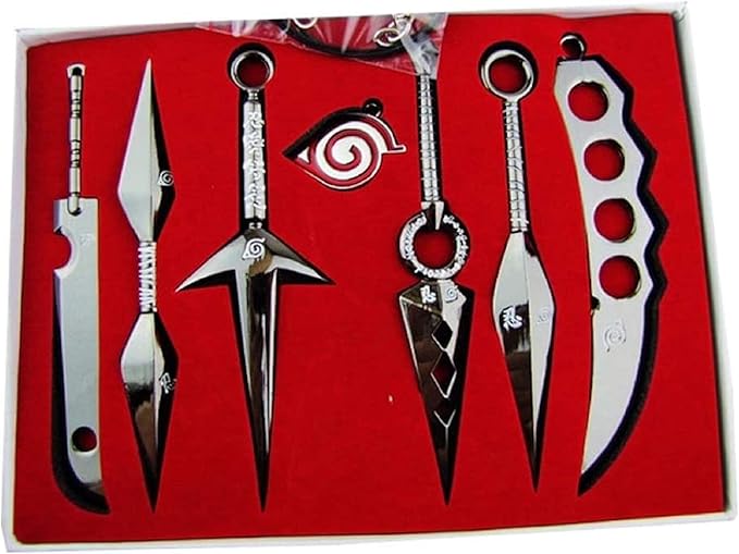 Amazon Co Jp Ninja Tools 武器メタル クナイ 小道具 葉 村 忍び 7ピース おもちゃネックレス 服 ファッション小物