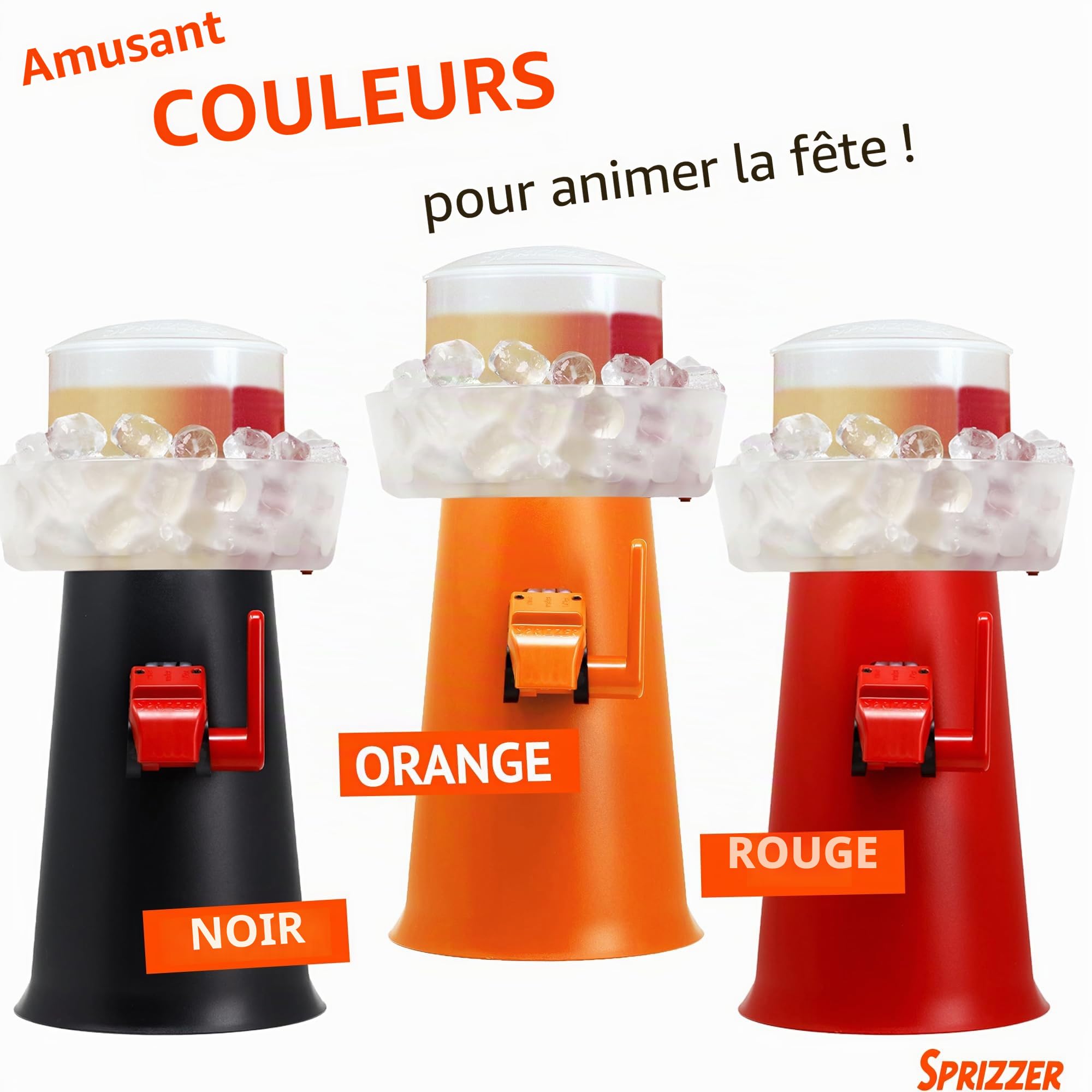 Sprizzer, la machine pour préparer le Spritz directement dans le verre. Sans électricité ni piles. Prêt pour l'été, les barbecues et les fêtes entre amis. 100 % fabriqué en Italie. (Rouge)