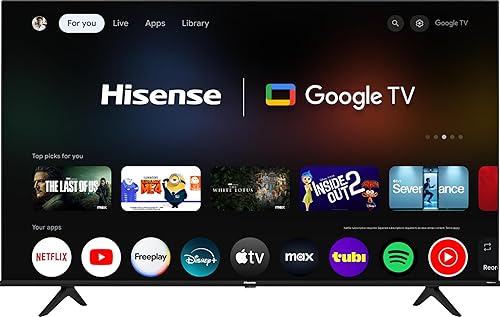 Hisense - Televisión Smart 50A6H serie A6, de 50 pulgadas, con resolución 4K UHD, con Google TV, compatible con Alexa, Dolby Vision HDR, DTS Virtual