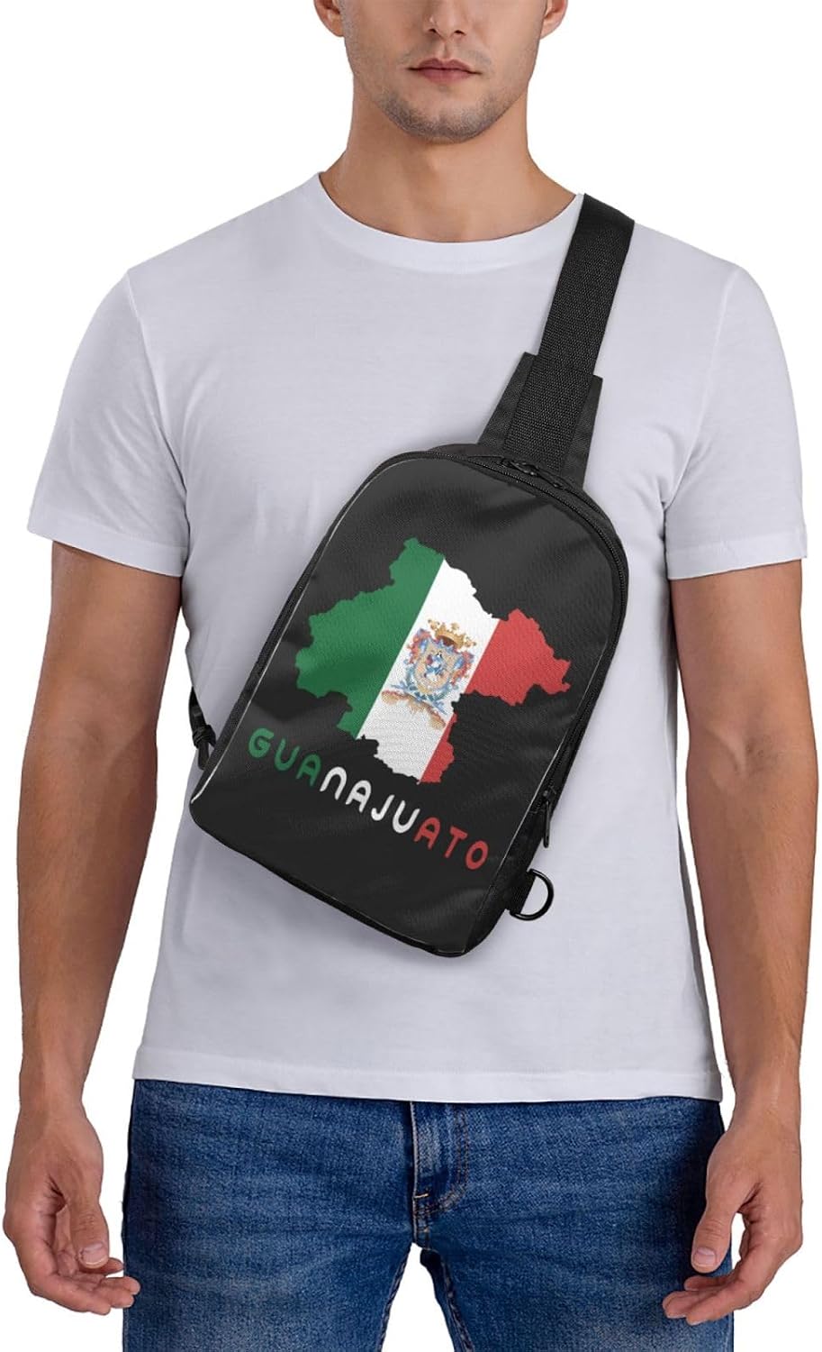 Guanajuato Mexico State Flag Map Mini Crossbody Sling Backpack Shoulder Chest Bag Daypack for Hiking Traveling